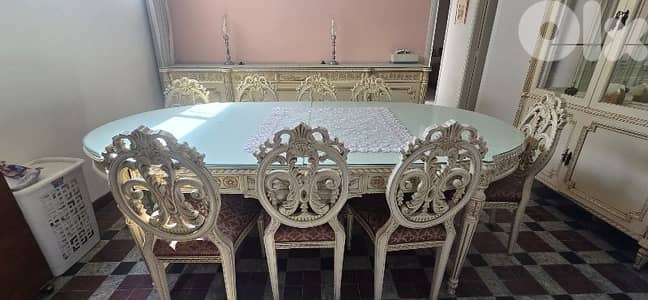 Antique Dining table 8 chairs
