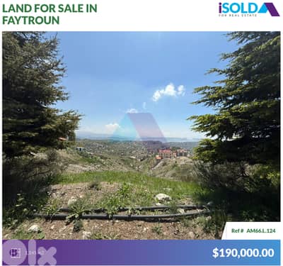 1145 m2 land+mountain view 4sale in Faytroun - أرض للبيع في فيطرون