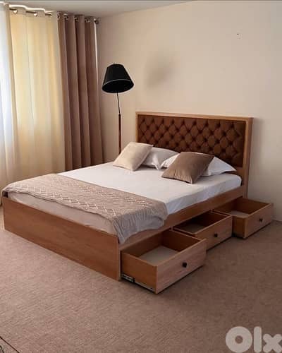تخت مجوز منجد الضهر مع جوارير (Bed Couple High Quality)