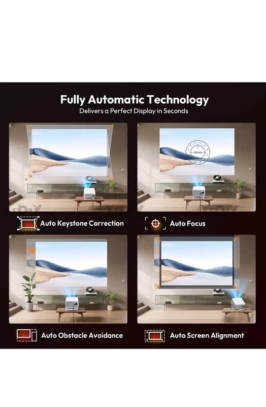 Projector Bluetooth WIFI 700ANSI Home Theater Movie Whale Os HDMI USB 8