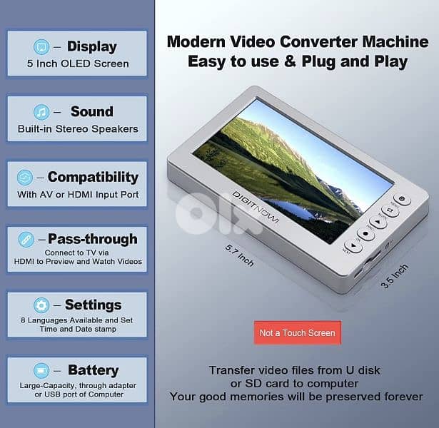 DIGITNOW Digital-to-Analog Converter, Silver V102-Silver 5 inch screen 3