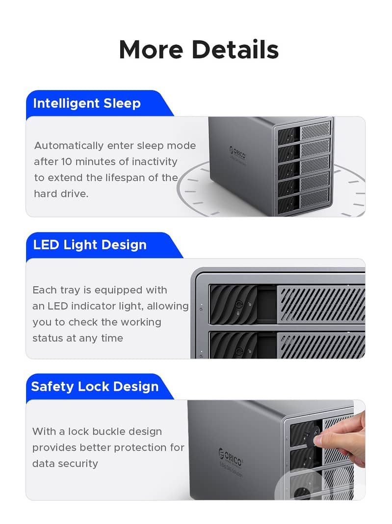 ORICO 5 Big RAID DAS Solution Hard Drive Enclosure ProRAID 110TB 13