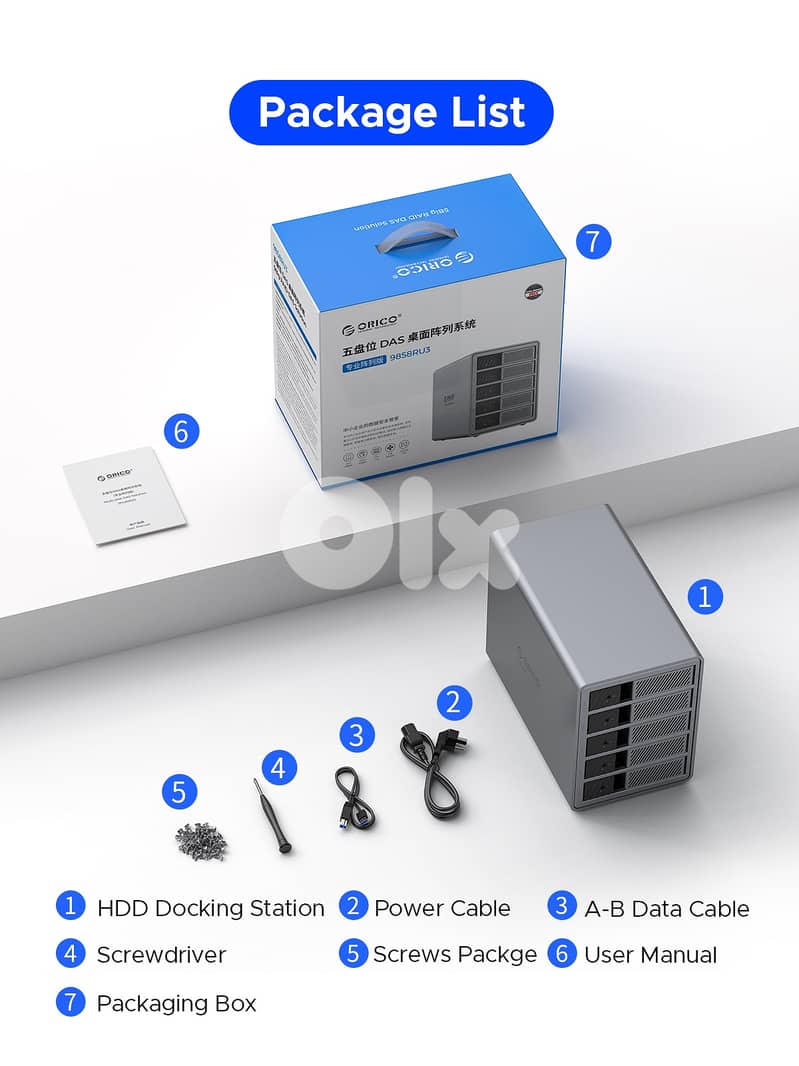 ORICO 5 Big RAID DAS Solution Hard Drive Enclosure ProRAID 110TB 15