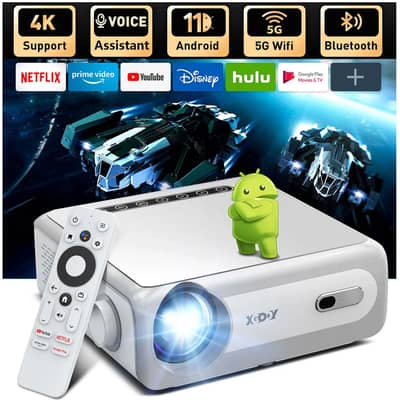 XGODY Portable Smart Projector With Built-in Apps, Built-In TV Stick