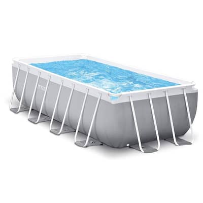 Intex Prism Frame Pool Rectangular With Filter 400x200x122CM-حوض سباحة