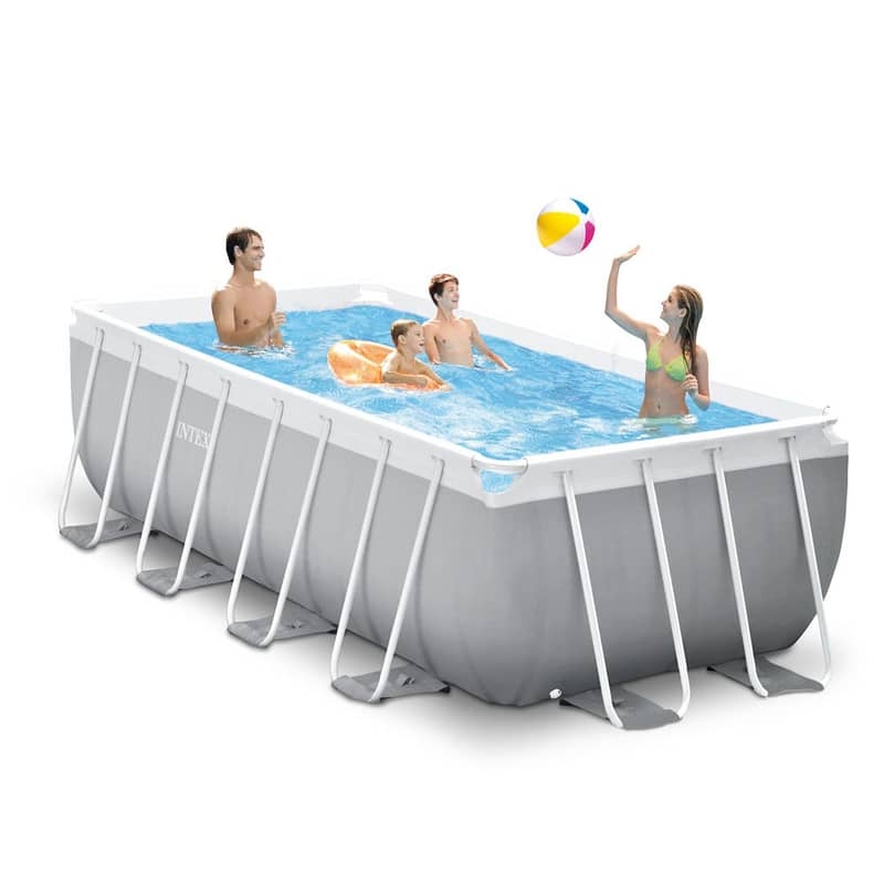 Intex Prism Frame Pool Rectangular With Filter 400x200x122CM-حوض سباحة 1