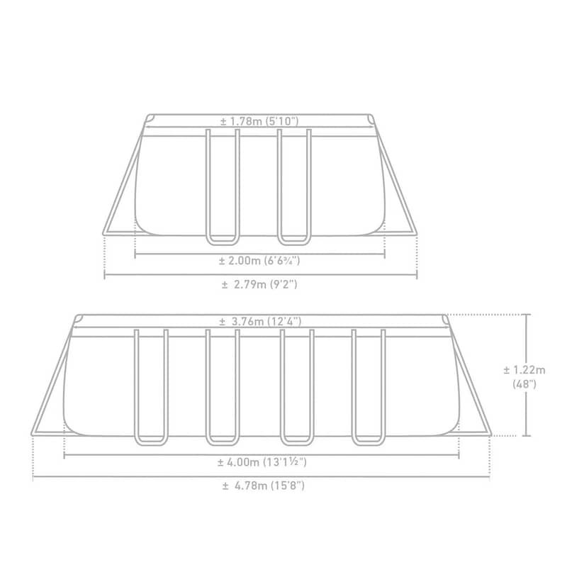 Intex Prism Frame Pool Rectangular With Filter 400x200x122CM-حوض سباحة 2