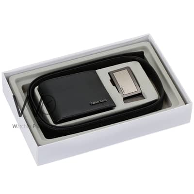 Black Calvin Klein Ck Wallet And Belt Mens Gift Set
