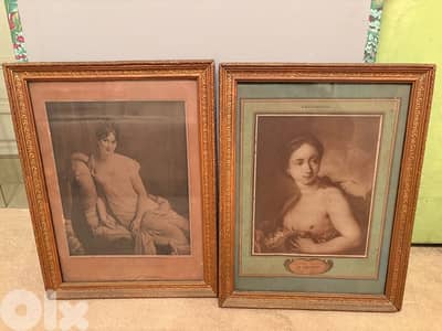 Lot de 2 anciennes reproductions “Mme de Récamier et le printemps”