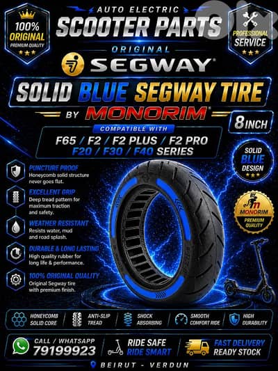 electric scooter orginal Segway MONORIM TIRE SOLID blue for f series
