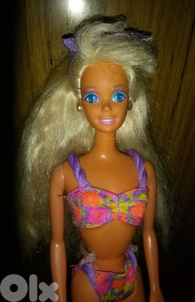 Barbie GLITTER BEACH rare great doll1992+her own swimwear+own earrings