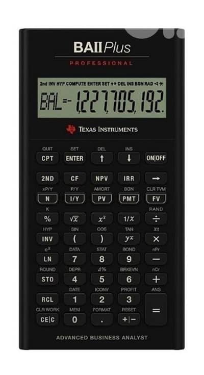 Calculator texas instruments ba2 plus professional