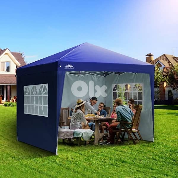 EAGLE PEAK 3m X 3m Pop Up Gazebo Tent With 4 Side Walls 5