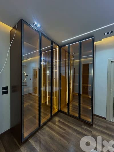 New Modern wardrobes with Glass 6 Doors High Quality