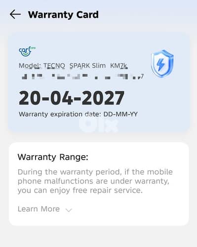 ر Tecno spark slim 8/256