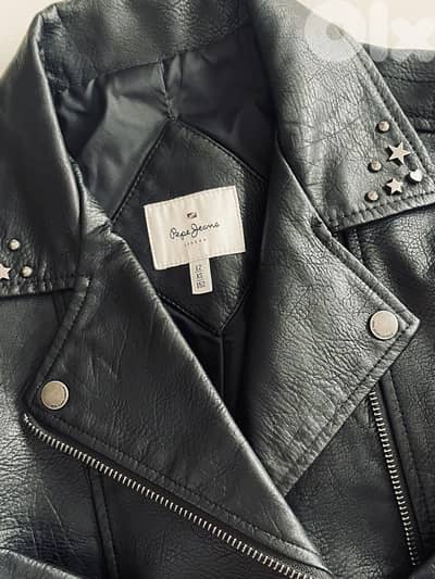 black leather jacket