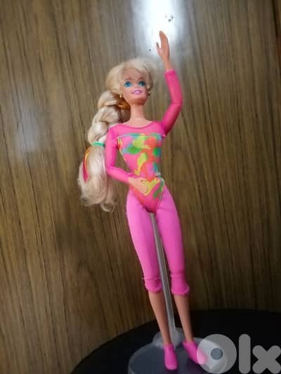 GYMNAST Barbie Mattel 1993 Articulated great doll+her own wears+shoes