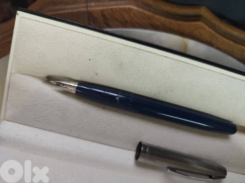 Sheaffer's Fountain Pen Imperial Dark Blue with Silver Cap Vintage 3