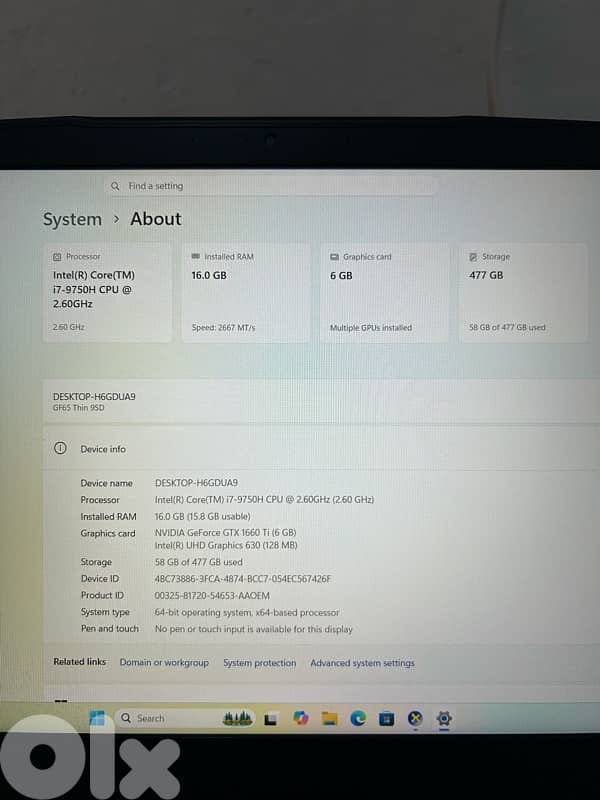 MSI GF65 Thin Gaming Laptop – $500 Negotiable 10