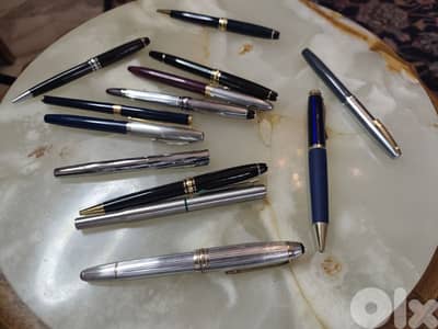 vintage collection of ballpoint and fountain pen,mont blanc,dupont. . .