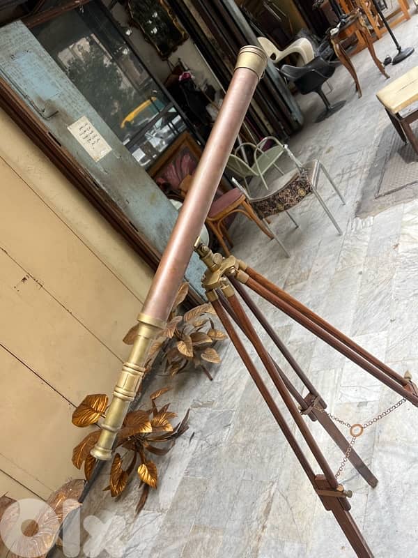 Nautical Antique Telescope with Adjustable Wooden Tripod Stand 4