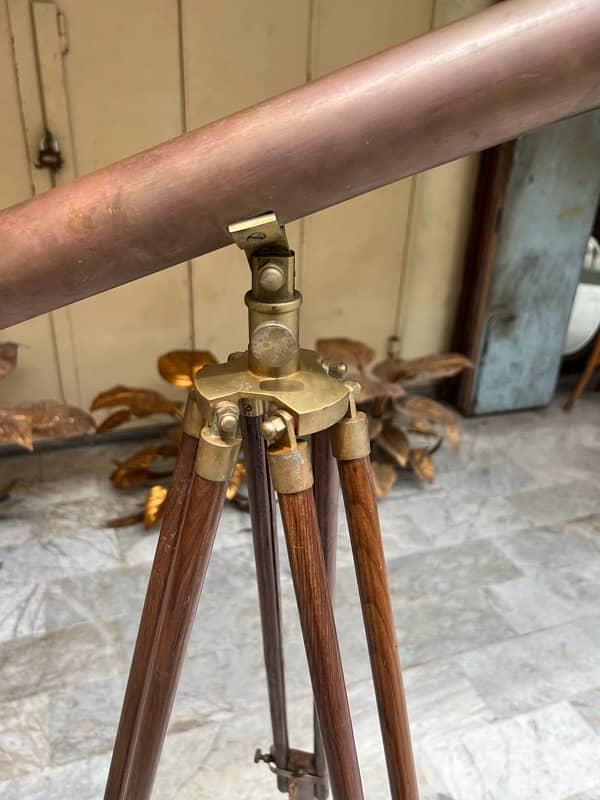 Nautical Antique Telescope with Adjustable Wooden Tripod Stand 5