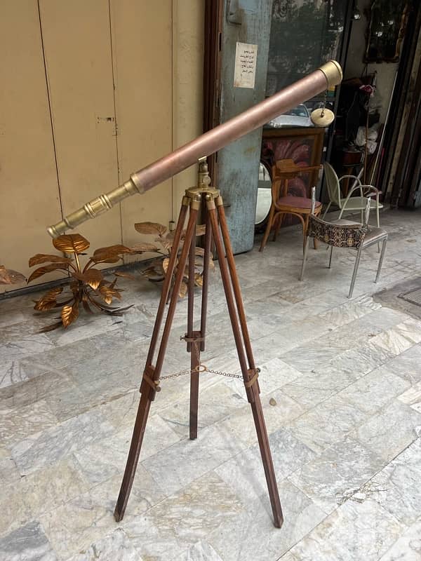 Nautical Antique Telescope with Adjustable Wooden Tripod Stand 8