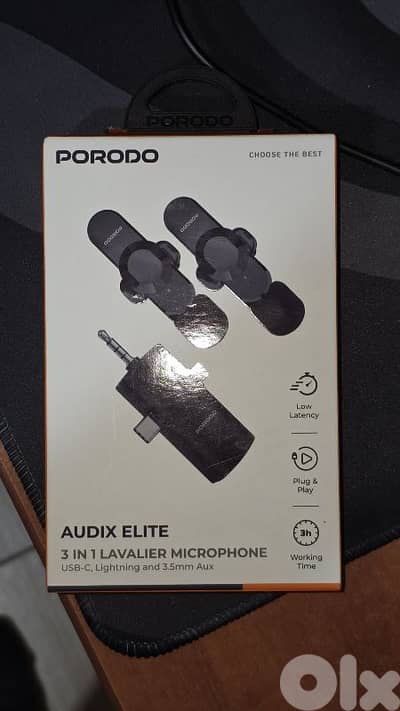 Porodo 3 in 1 Lavalier Wireless Microphone