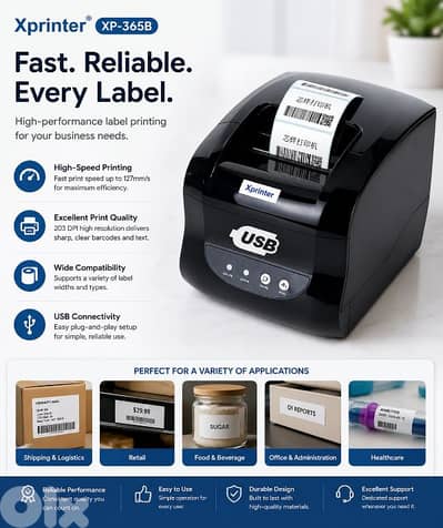 printer for barcodes and labels thermal