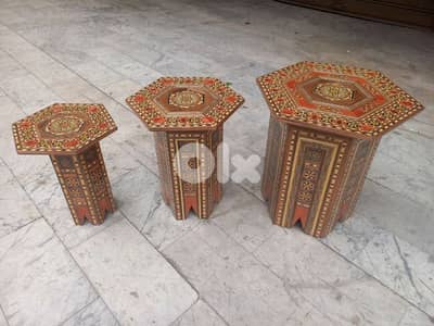 طقم طاولات ٣ قطع موزيك شرقي
