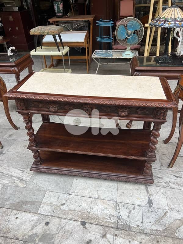 Frensh henry II antique barley twist consol dessert table 3