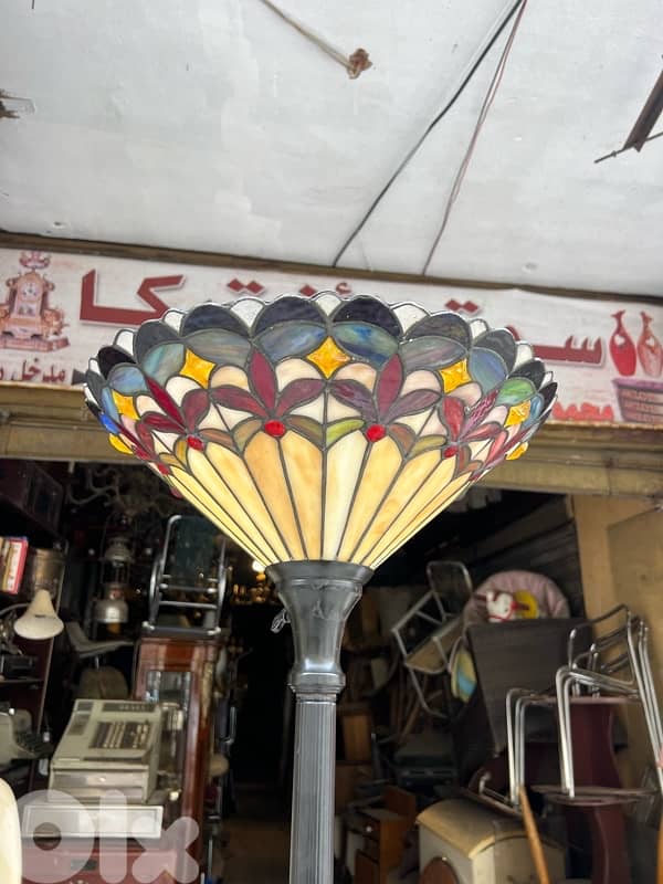Vintage antique floor lamp tiffany & bronze style victorian 250$ 5