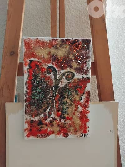 رسم ا زيتي على القماش يدويه