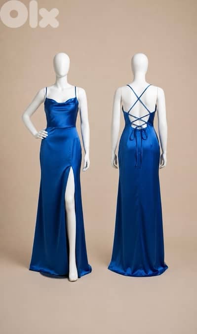 Elegant Long Blue Dress – Size (S/M)