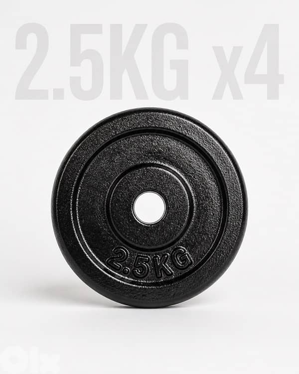 32Kg Cast Iron Weights Plates with 2 Dumbbells Bars 4