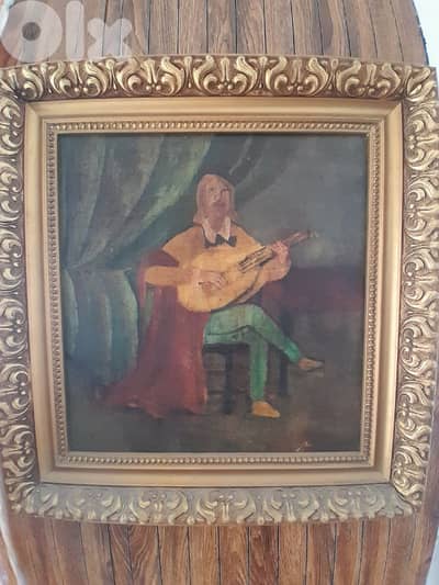 Jan Steen Self portrait playing lute variation authentic 19th century