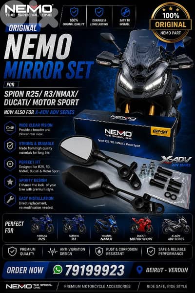 motorcycle orginal nemo mirror set for X ADV ADV YAMAHA NMAX motor spo