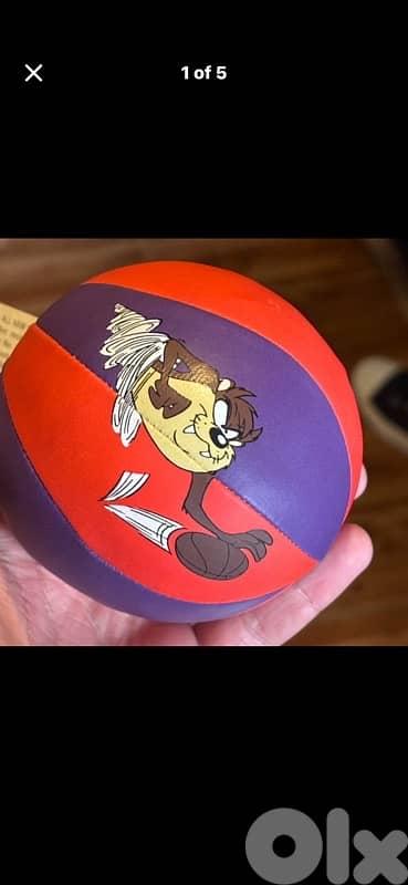 1997 Taz Tasmanian Devil Plush Basketball - Looney Tunes Collectible