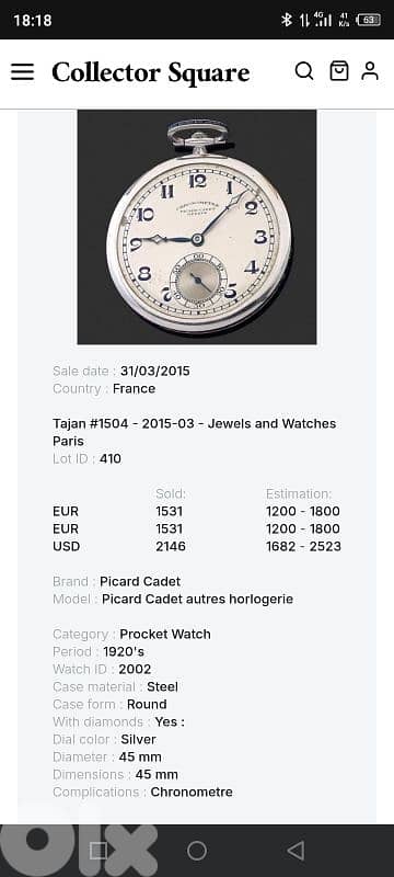 extremely Rare antique Zodiac triumph Picard cadet pocket watch 1920s 2