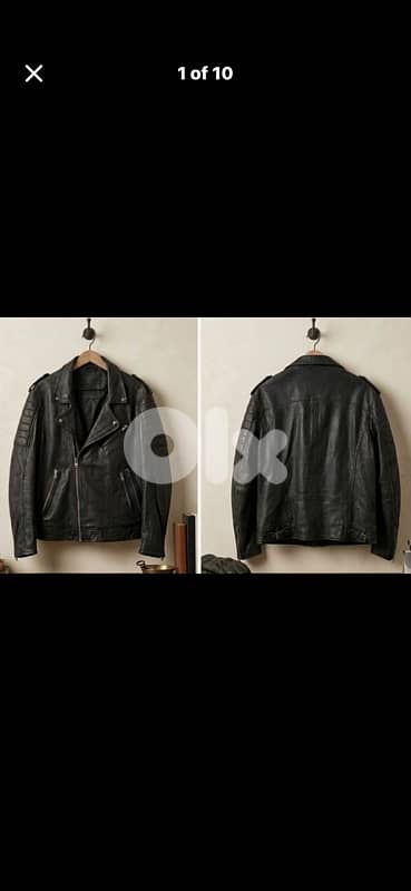 Oakwood "Rebel" Genuine Sheep Nappa Leather Biker Jacket-Size L-France