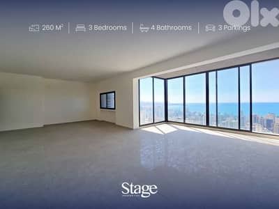 High-End 4-Bedroom Apartment with Open Views in Jal El Dib For Rent