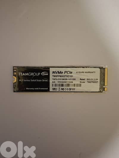 NVME 2 TB TEAMGROUP NEW WARRANTY 5 YRS