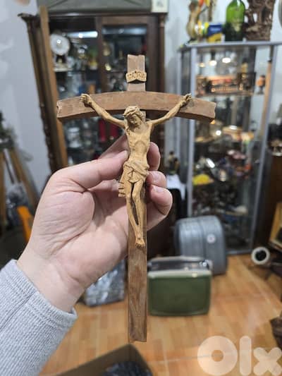 hand carved wooden cross / crucifix