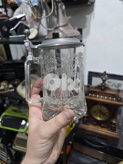 Vintage Crystal mug beer stein