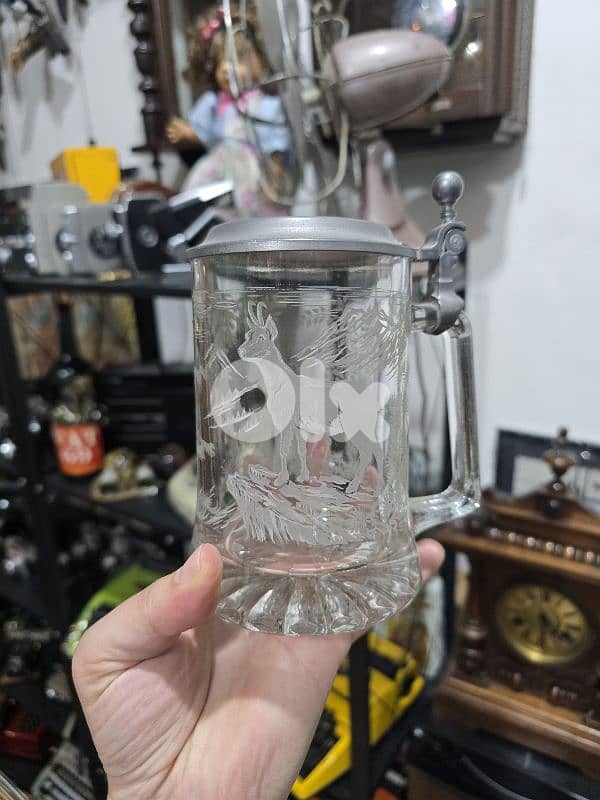 Vintage Crystal mug beer stein 1