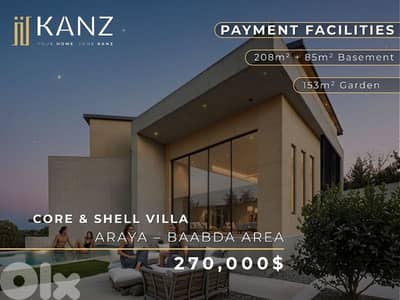 Villa Core And Shell For Sale In Araya - Baabda