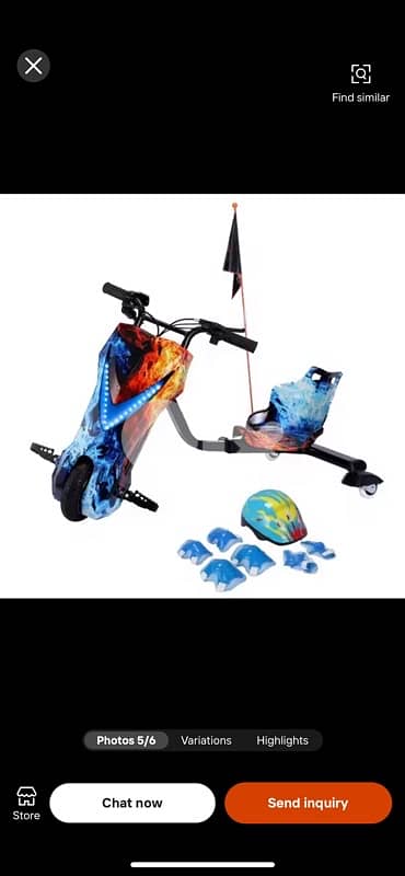 Kids 36V Electric Drifting Scooter – 350W with Bluetooth & Safety Gear