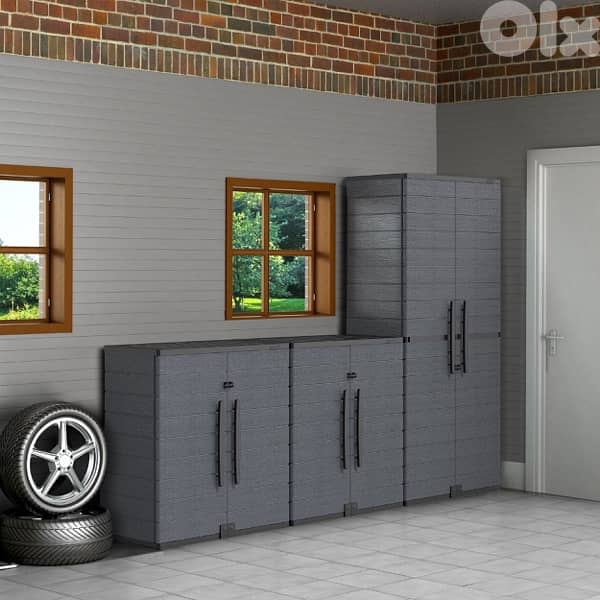 Duramax Cedargrain Short Plastic Vertical Storage Cabinet 4