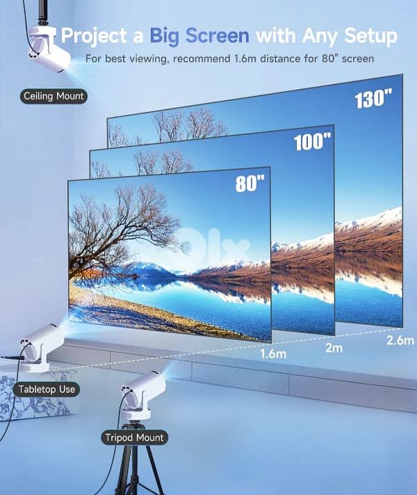 MAGCUBIC HY300 Pro+ Projector with Built-in 5W Speaker, 8