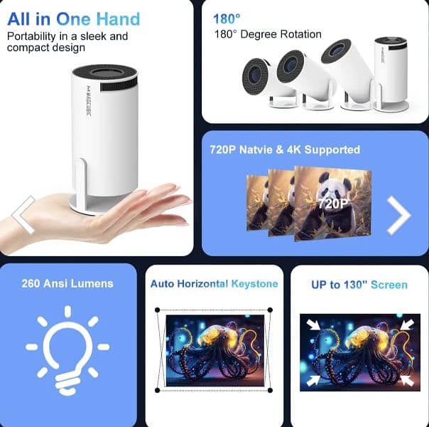 Magcubic HY300 Pro 4K Projector-Android 11, Dual WiFi6, 260 ANSI,BT5.0 17